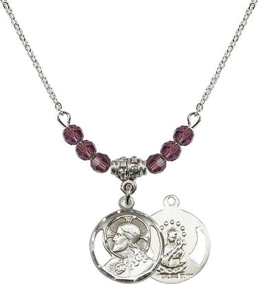 Women's Scapular Birthstone Necklace | 5/8 inch | 4mm Beads