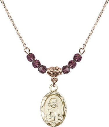 St. Jude Birthstone Necklace | 3/4 inch | 4mm Beads