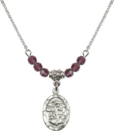 Saint Michael the Archangel Archangel Birthstone Necklace | 3/4 inch