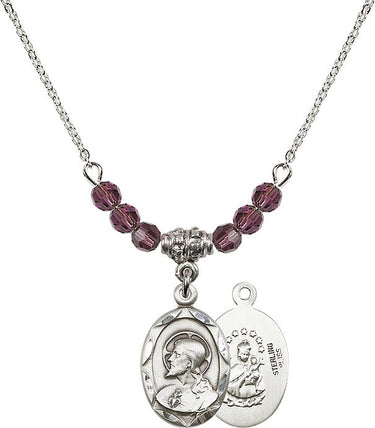 Scapular Birthstone Necklace for Women | 3/4 inch | 4mm Beads