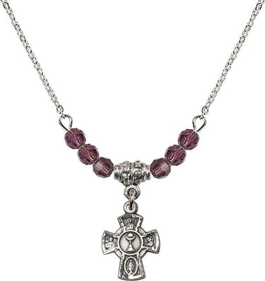 5-Way / Chalice Birthstone Necklace | 1/2 inch | 4mm Beads | N20-0845