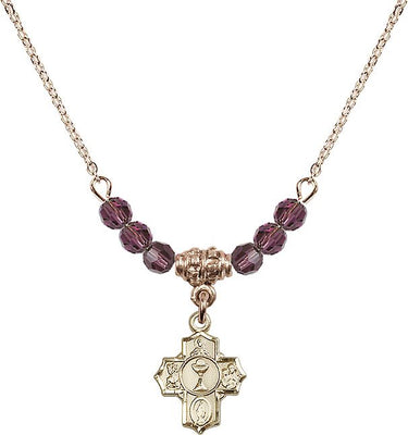 Communion 5-Way Birthstone Necklace | 1/2 inch | 4mm Beads