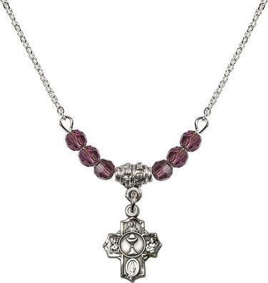 Communion 5-Way Birthstone Necklace | 1/2 inch | 4mm Beads