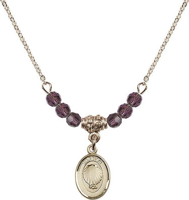 Collar de bautismo con piedra natal | 1/2 pulgada | Cuentas de 4 mm