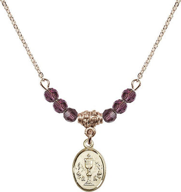 Chalice Birthstone Necklace | 1/2 inch | 4mm Beads
