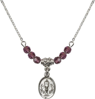 Chalice Birthstone Necklace | 1/2 inch | 4mm Beads