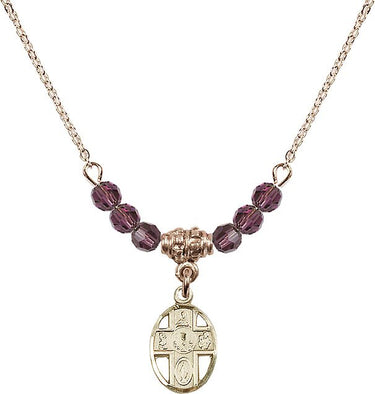 5-Way / Chalice Birthstone Necklace | 1/2 inch | 4mm Beads | N20-0979
