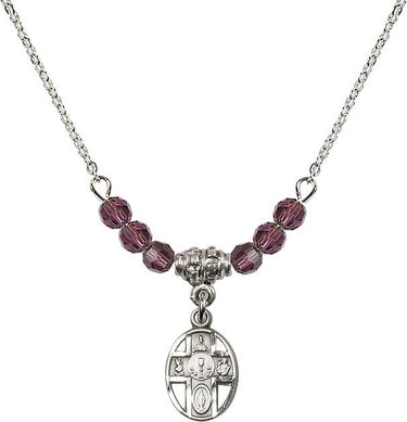 5-Way / Chalice Birthstone Necklace | 1/2 inch | 4mm Beads | N20-0979
