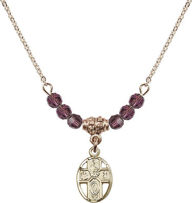 5-Way Birthstone Necklace | 1/2 inch | 4mm Beads