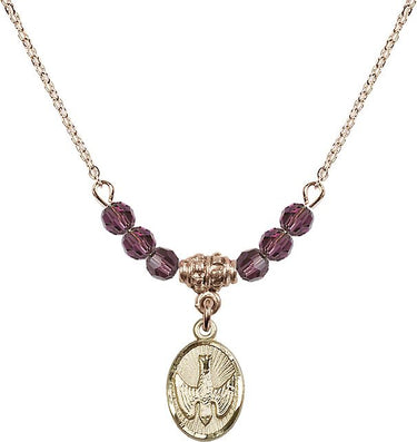 Beads Holy Spirit Birthstone Necklace | 1/2 inch | 4mm Beads | N20-0982