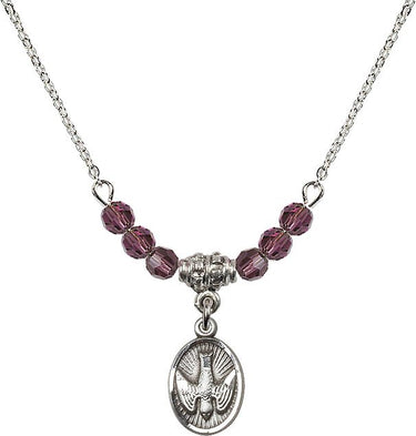 Beads Holy Spirit Birthstone Necklace | 1/2 inch | 4mm Beads | N20-0982
