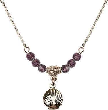 Shell Birthstone Necklace | 1/2 inch | 4mm Beads