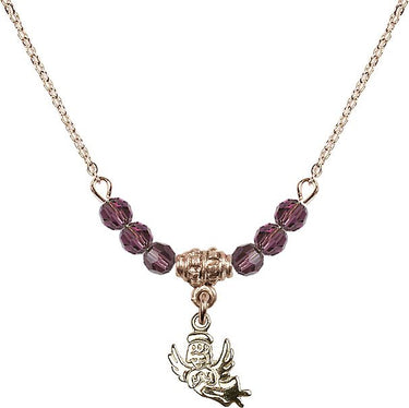 Beads Guardian Angel Birthstone Necklace | 3/8 inch | 4mm Beads