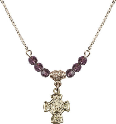 5-Way Birthstone Necklace | 5/8 inch | 4mm Beads