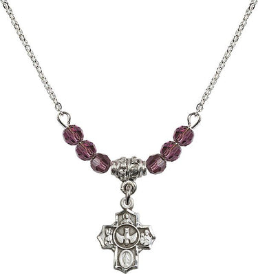 5-Way Birthstone Necklace for Women | 1/2 inch | 4mm Beads