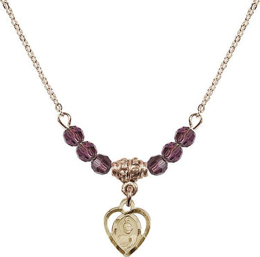 St. Jude Birthstone Necklace | 3/8 inch | 4mm Beads