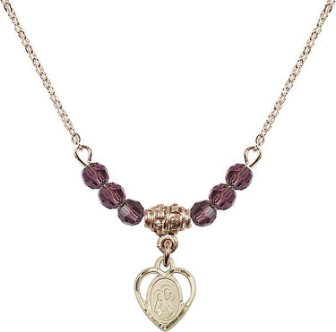 Saint Anne Birthstone Necklace | 3/8 inch | 4mm Beads
