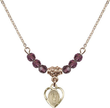 Our Lady of Guadalupe Birthstone Necklace | 3/8 inch