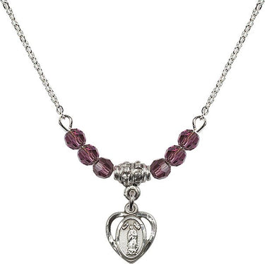 Our Lady of Guadalupe Birthstone Necklace | 3/8 inch