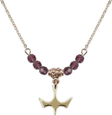 Beads Holy Spirit Birthstone Necklace | 1/2 inch | 4mm Beads | N20-5431