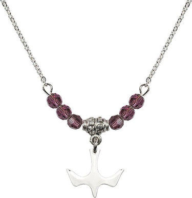 Beads Holy Spirit Birthstone Necklace | 1/2 inch | 4mm Beads | N20-5431