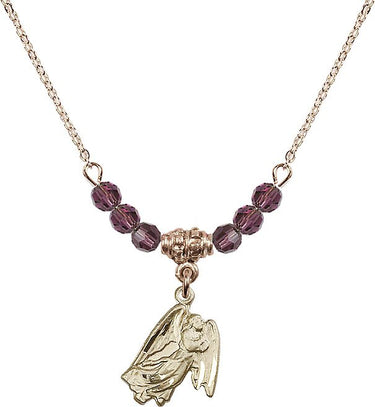 Guardian Angel Birthstone Necklace | 5/8 inch | 4mm Beads | N20-5642