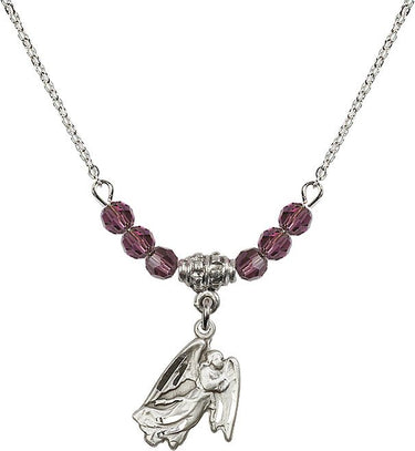 Guardian Angel Birthstone Necklace | 5/8 inch | 4mm Beads | N20-5642