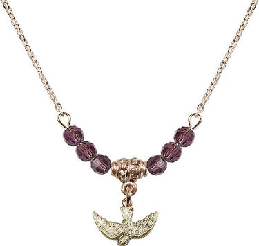 Beads Holy Spirit Birthstone Necklace | 3/8 inch | 4mm Beads