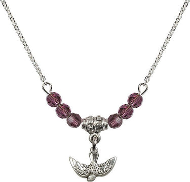 Beads Holy Spirit Birthstone Necklace | 3/8 inch | 4mm Beads