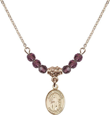St. Brendan the Navigator Birthstone Necklace | 1/2 inch