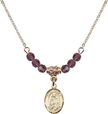 St. Daniel Birthstone Necklace | 1/2 inch | 4mm Beads