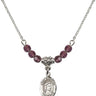 Saint Elizabeth of Hungary Birthstone Necklace | 1/2 inch | 4mm Beads  Amethyst Sterling Silver