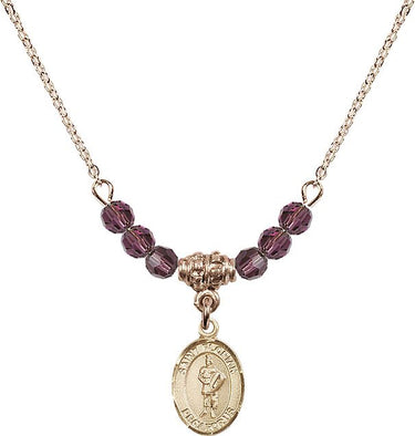 St. Florian Birthstone Necklace | 1/2 inch | 4mm Beads