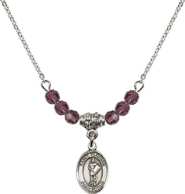 St. Florian Birthstone Necklace | 1/2 inch | 4mm Beads
