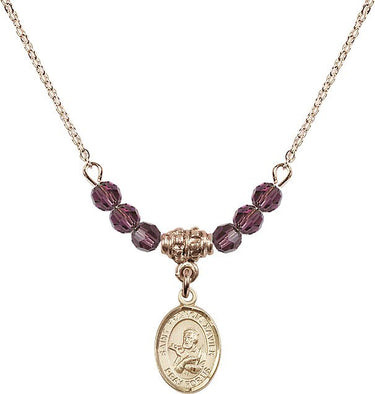 St. Francis Xavier Birthstone Necklace | 1/2 inch | 4mm Beads