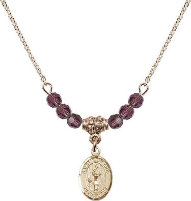 St. Genesius of Rome Birthstone Necklace | 1/2 inch | 4mm Beads