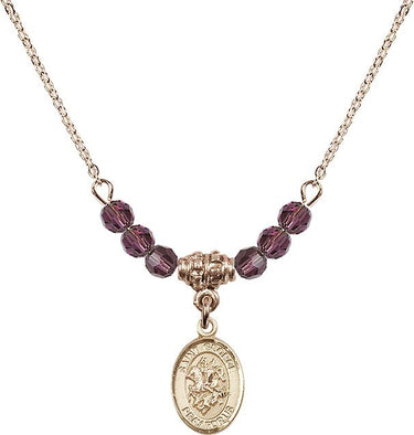 St. George Birthstone Necklace | 1/2 inch | 4mm Beads