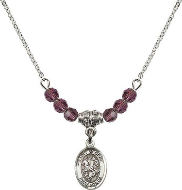 St. George Birthstone Necklace | 1/2 inch | 4mm Beads