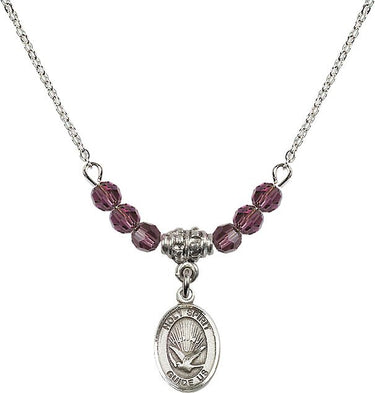 Beads Holy Spirit Birthstone Necklace | 1/2 inch | 4mm Beads | N20-9044