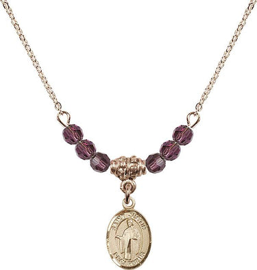 St. Justin Birthstone Necklace | 1/2 inch | 4mm Beads