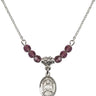 Saint Kateri Tekakwitha Birthstone Necklace | 1/2 inch | 4mm Beads  Amethyst Sterling Silver