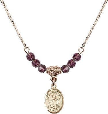 St. Lawrence Birthstone Necklace | 1/2 inch | 4mm Beads