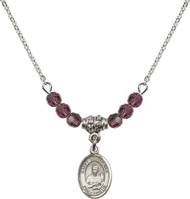 St. Lawrence Birthstone Necklace | 1/2 inch | 4mm Beads