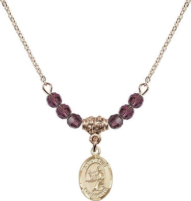 St. Luke the Apostle Birthstone Necklace | 1/2 inch | 4mm Beads