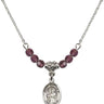 Saint Matthew the Apostle Birthstone Necklace | 1/2 inch | 4mm Beads  Amethyst Sterling Silver