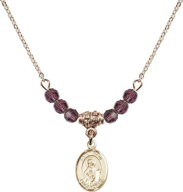 Collar de San Pablo Apóstol con piedra de nacimiento | 1/2 pulgada
