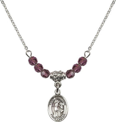 Saint Sebastian Sebastian Birthstone Necklace | 1/2 inch | 4mm Beads