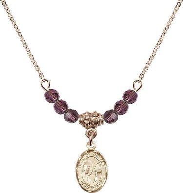 Our Lady Star of the Sea Birthstone Necklace | 1/2 inch | 4mm Beads