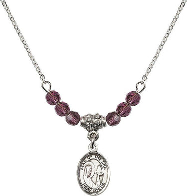 Our Lady Star of the Sea Birthstone Necklace | 1/2 inch | 4mm Beads