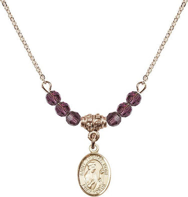 St. Thomas More Birthstone Necklace | 1/2 inch | 4mm Beads